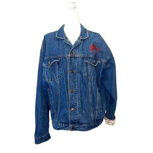 Planet Hollywood New York Denim Jean Jacket Vintage 90s unisex Collectible Rare